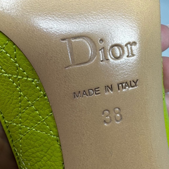 Christian Dior Leather Charm Peep Toe Heels 38 - Picture 10 of 11